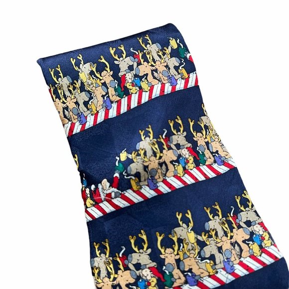American Greetings Christmas Tie Santa & Reindeer - Picture 3 of 9